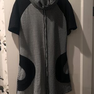 Joseph Ribkoff Black and White Cape Jacket